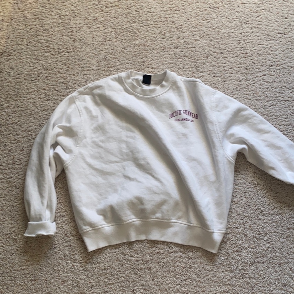 white pacific sunwear los angles print crewneck sweatshirt